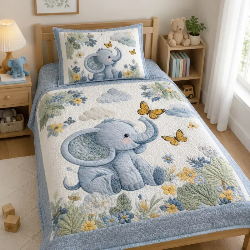 Wild Elephant Bamboo Quilt Bedding Set