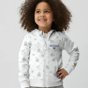 Mommy and Me Matching Embroidered Baby Bamboo Zip Hoodie