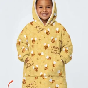 Custom Name Bee Back To School Bamboo Blanket Hoodie
