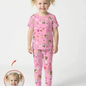 Custom Image Chemical Laboratory Bamboo Two Piece Short Sleeve Pajama Set
