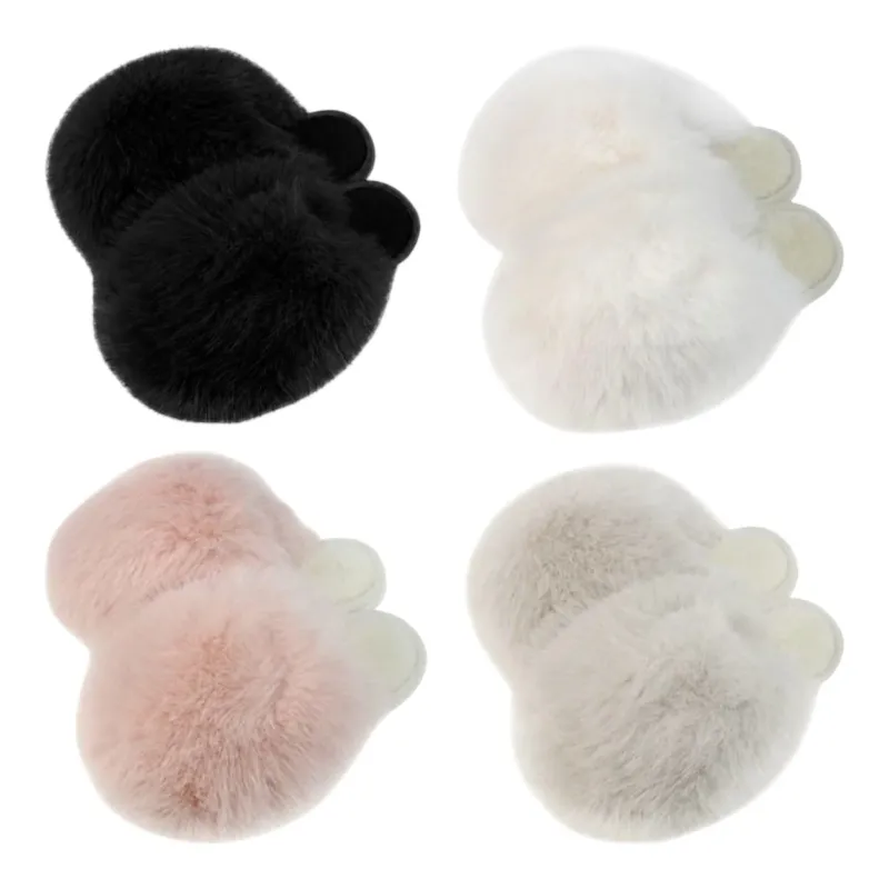 Fluffy Damen Hausschuhe mit Fell » Damenschuhe mit Kunstfell » Flauschige Schlappen » warme Pantoffeln mit Kunstpelz