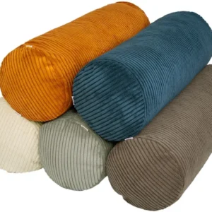 XL Rollen Hülle ca. 25x70 cm Block Cord-Samt beties "HYggelig No.2" Kissenbezug in Raumausstatter Qualität aus deutschem Unternehmen
