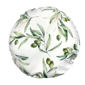 Mediterrane runde Kissenhülle ca. 50 cm Ø aus 100% Baumwolle - Oliven Design aus der beties "Italy Collection"