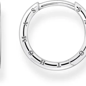 Creolen aus 925-Sterlingsilber mit bunten Steinen, eckiger Reifen-Form