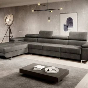 Designer Sofa Alonzo Maxi mit Schlaf- und Klappfunktion (Samt) - Luxusbetten24