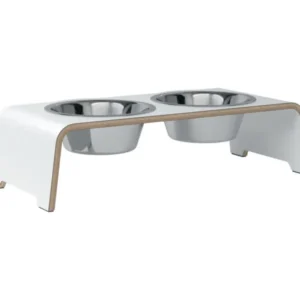 dogBar® M-small - HPL weiß mit Edelstahl-dogBar-TOJU Interior