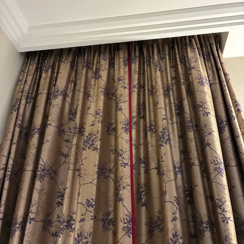 Luxus Vorhänge Gardinen Set 210x275 Hotel Atlantic Hamburg Golden Rot Floral Muster