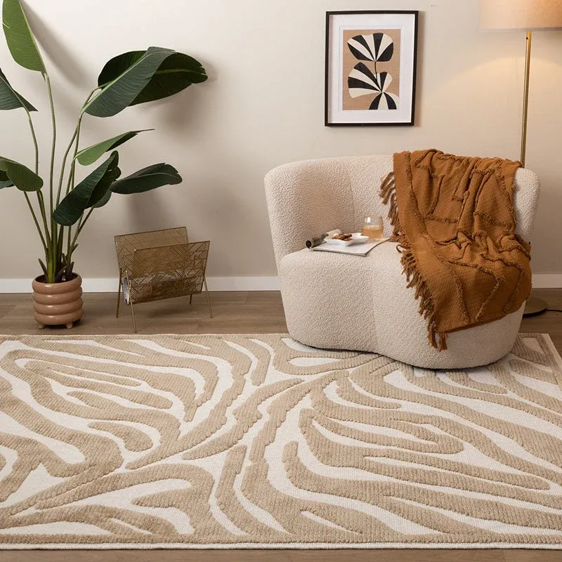 Washable Rug - Dunya Zebra Beige/White