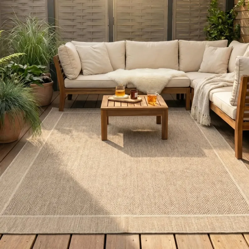 Jute Outdoor Rug - Fora Edge Natural