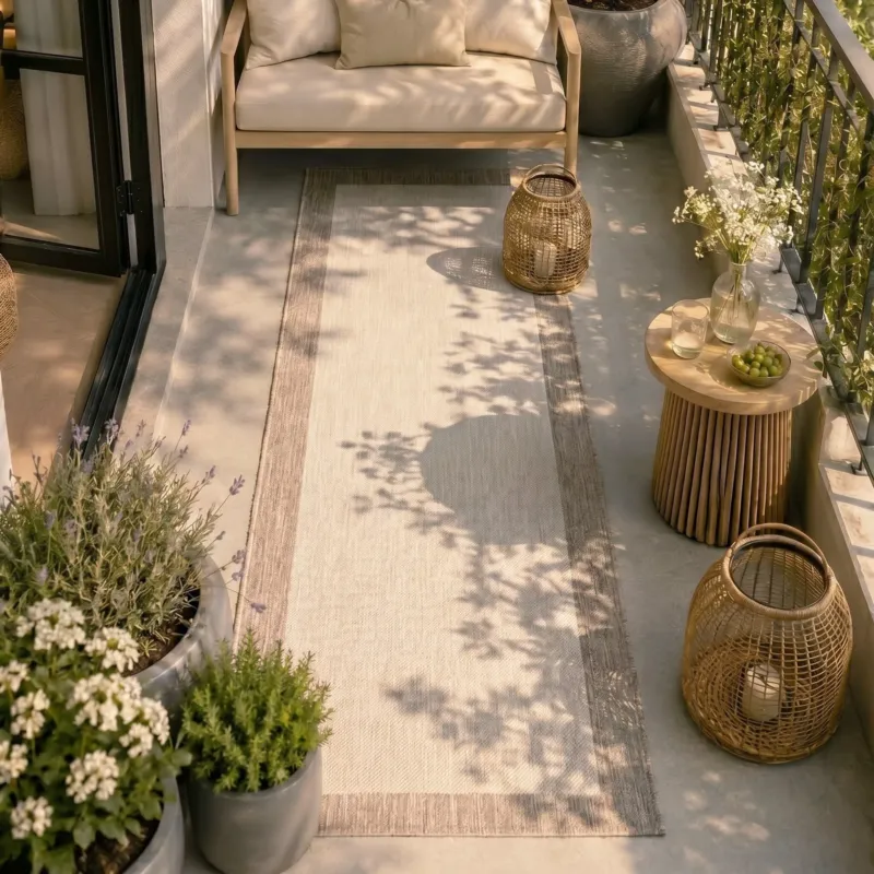 Balcony Rug - Sierra Border Cream/Beige