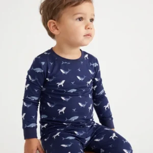 Tiny Whale Tide Bamboo Two Piece Long Sleeve Pajama Set