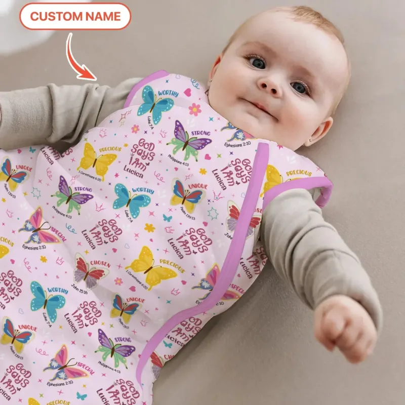 God Says I Am Custom Name Girl Sleep Bag 1.0 , God Says I Am Custom Name Girl Sleep Bag 1.0 - XS