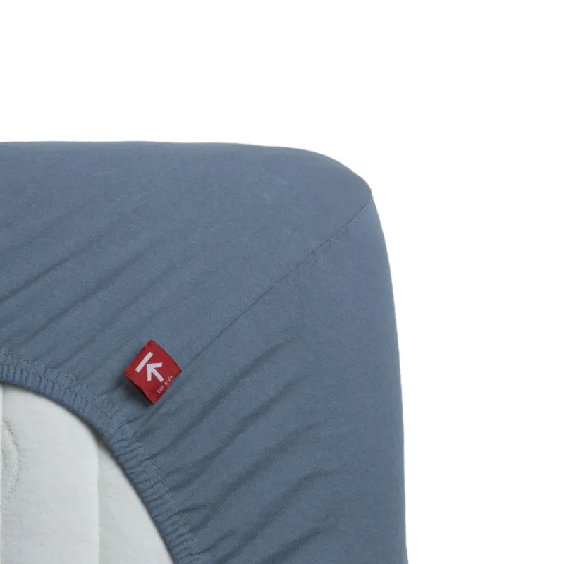 Blauw Splittopper Spannbettlaken - Baumwolle - Blau