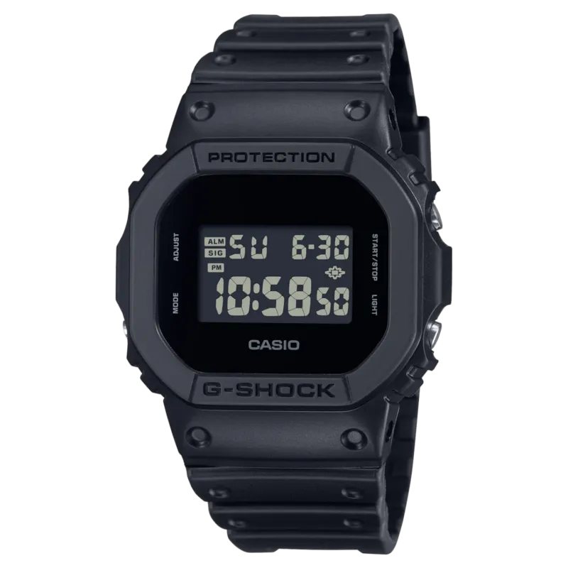Casio G-Shock Herrenarmbanduhr mit schwarzem Digitaldisplay und Schutzgehäuse