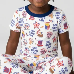 God Says I Am - America 250th Anniversary Bamboo Two Piece Short Sleeve Pajama Set
