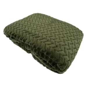 Jacquard Kuscheldecke olivgrün » XL Flanell Wohndecke 200x180cm » Wohndecke » wärmende Tagesdecke 350 g/m²