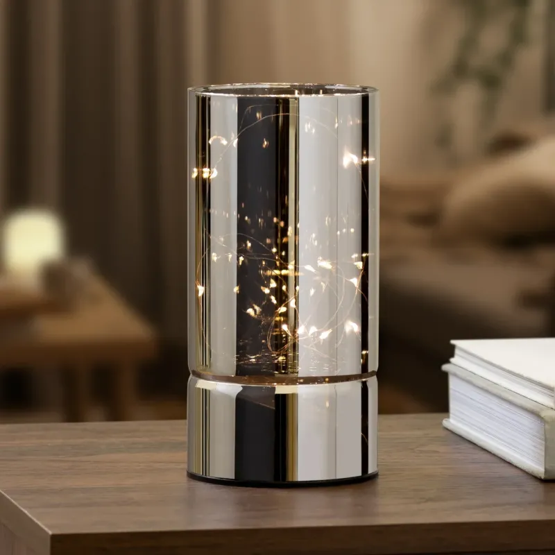 Smoke Mirror Hurricane 8" LED Decor Lamp