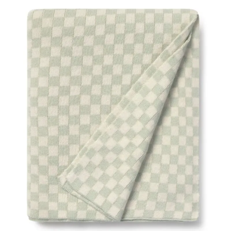 LORENA CANALS - Couverture Tricoté - Carrelage Bleu Sauge