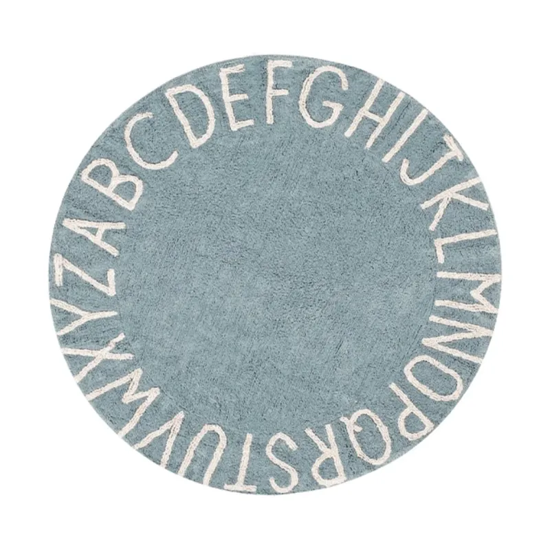 LORENA CANALS - Tapis Lavable Abc Naturel Vintage Bleu 150 Cm