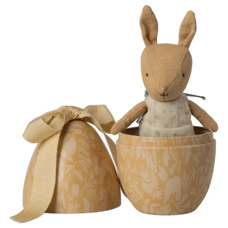 MAILEG - Œuf De Pâques Avec Lapin Micro, Petit – Jaune Crème