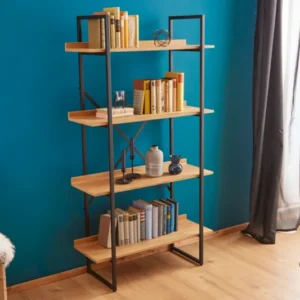 FACTORY Industrial Bücherregal 166cm Eichenoptik mit Metallgestell