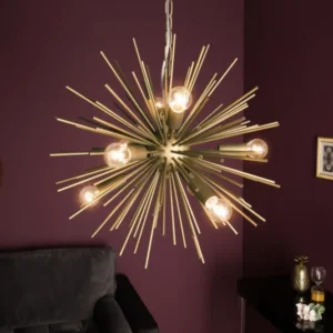 Elegante Hängeleuchte SUNLIGHT 50cm matt gold Hängelampe