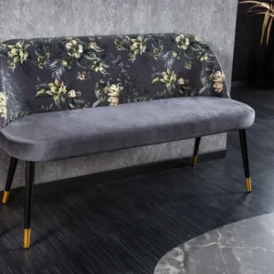 Design Bank PRÊT-À-PORTER Samt florales Muster und goldene Fußkappen