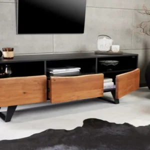 ORGANIC ARTWORK Industrial Design TV-Board 140cm Akazie Massivholz Eisengestell