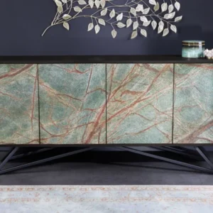 MOUNTAIN SOUL Massivholz Sideboard 175cm echter Naturstein Akazie Anrichte