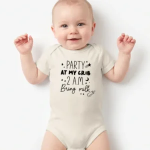 Party at My Crib 2AM Bring Milk Baby Bamboo Bodysuit