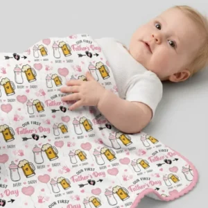 Custom Name First Father's Day Drink Bamboo Blanket