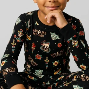 Rad Dad Society Daddy & Me Matching Bamboo Two Piece Long Sleeve Pajama Set