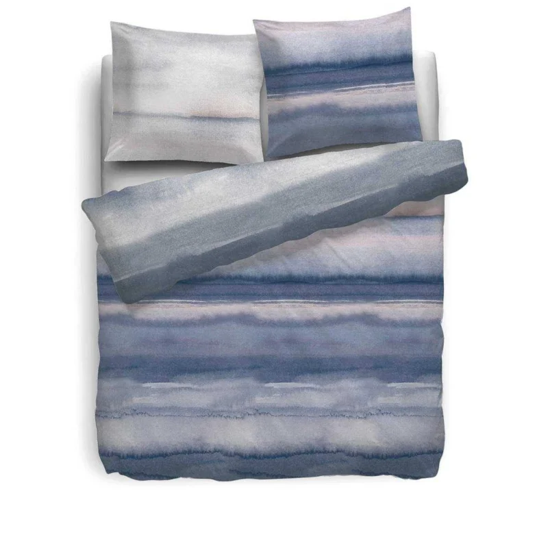 HnL Twill Bettwäsche Orchard Gestreift Blau