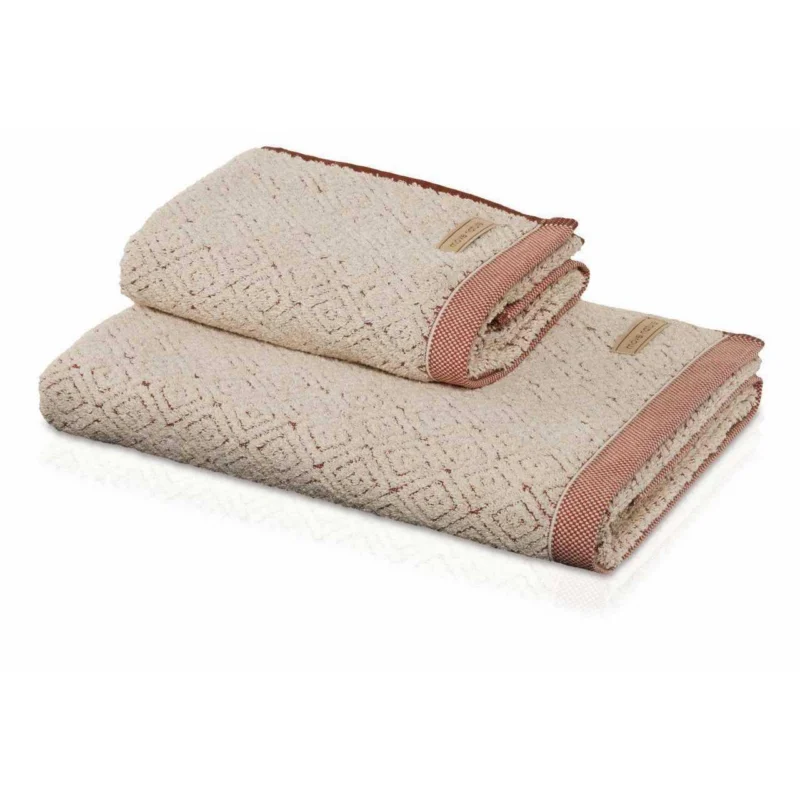 Möve Handtuch Uni Spa Rhomben Hoch/Tief Struktur Sienna 50x100