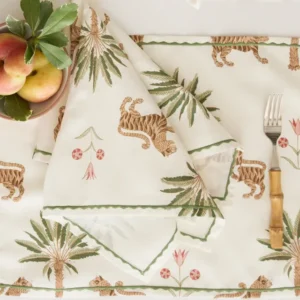 Matouk Tiger Palm Table Linens Placemat Detail