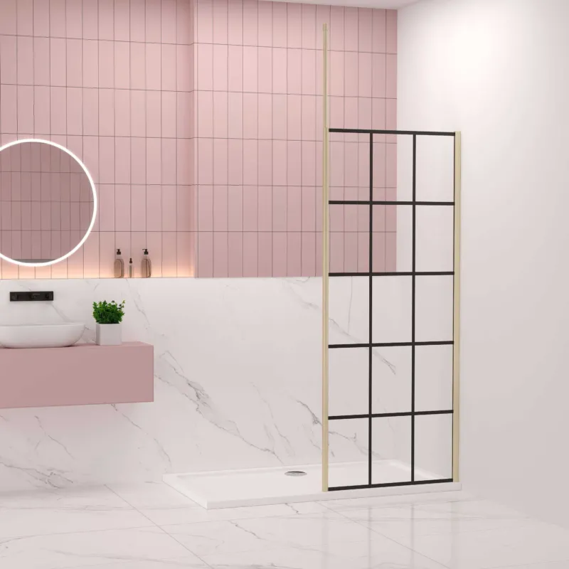 Duschkabine 80-140xH.200 cm NANO Sicherheitsglas & Deckenstütze