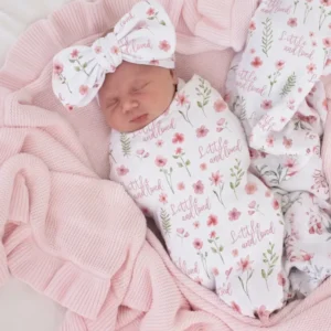 Little & Loved Florals Bamboo Swaddle Blanket